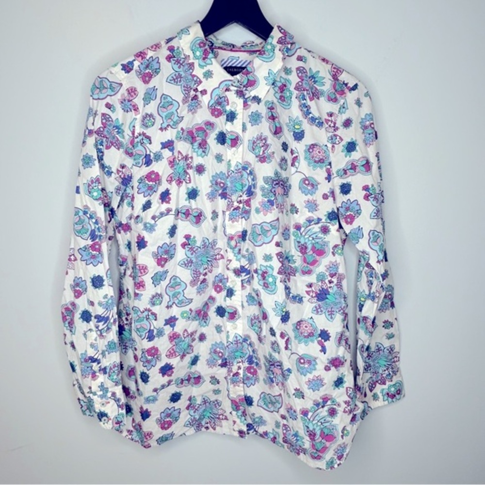 Talbots Paisley Button Down Shirt Size‎ L